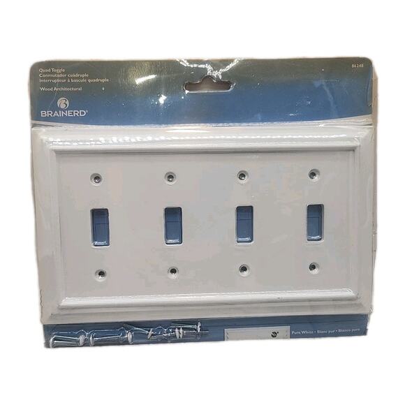 Brainerd Quadruple Toggle 4 Light Switch Wood Architectural Pure White [69] - Picture 1 of 9